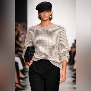 MaxMara Cream Ribbed Knit Sweater